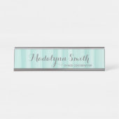 Pastel Aquamarin und Gray Stationery Suite für Fra Schreibtischnamensplakette (Vorderseite )