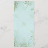Pastel Aquamarin White Blume Hochzeitmenü Menükarte (Rückseite)