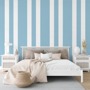 Pastel Aquamarine Blaue Streifen Muster Tapete