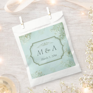 Pastel Aquamarine weiße Blume Hochzeit Geschenktütchen