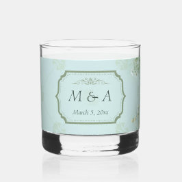 Pastel Aquamarine weiße Blume Hochzeit Whiskyglas
