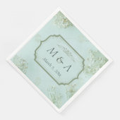 Pastel Aquamarine weiße Blume Hochzeitsessen Napki Serviette (Ecke)