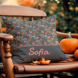 Pastel Aquarell Blume boho grau Kissen