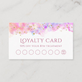 Pastel Aquarell Glitzer Loyalkarte Visitenkarte