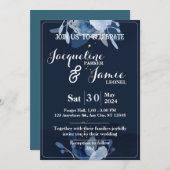 Pastel Aquarell Hochzeitskarte Einladung (Vorne/Hinten)