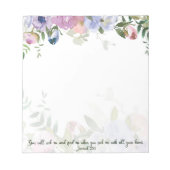 Pastel Aquarellblume Jeremiah 29:13 Schrift Notizblock (Vorderseite)