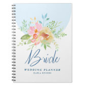 Pastel Aquarellfarben Blume Brauttypografie Notizblock (Vorderseite)