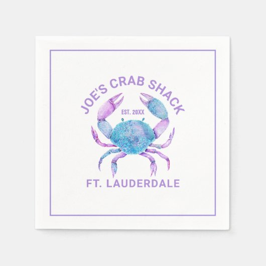 Pastel-Aquarellkrebse Serviette (Vorderseite)