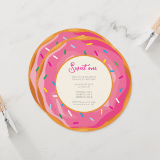 Pastel Aquarellsüss zum ersten Geburtstag Einladung