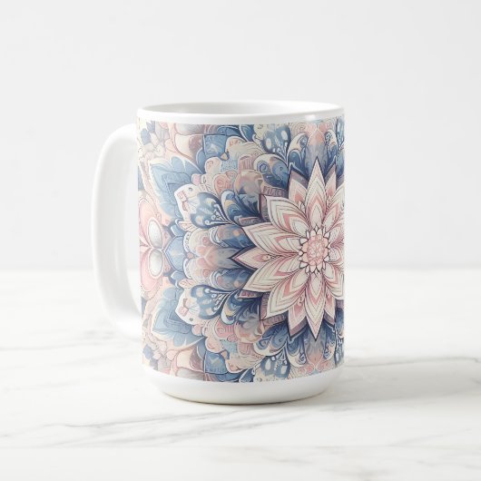 Pastel Arabesque Mandala Art Latte Mug  Kaffeetasse (Vorderseite Links)