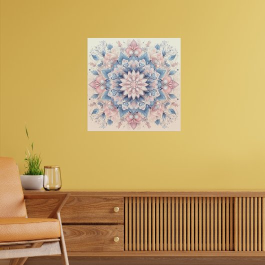 Pastel Arabesque Mandala Art Poster (Wohnzimmer 2)