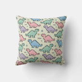 Pastel Arcade Dinosaur Pixel Silhouette Muster Kissen (Rückseite)