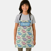 Pastel Arcade Dinosaur Pixel Silhouette Muster Schürze (Insitu)