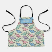 Pastel Arcade Dinosaur Pixel Silhouette Muster Schürze (Vorderseite)