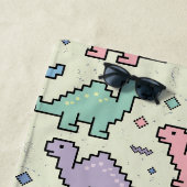 Pastel Arcade Dinosaur Pixel Silhouette Muster Strandtuch (Beispiel)
