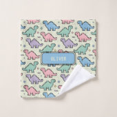 Pastel Arcade Dinosaur Pixel Silhouette Muster Waschlappen (Waschlappen)