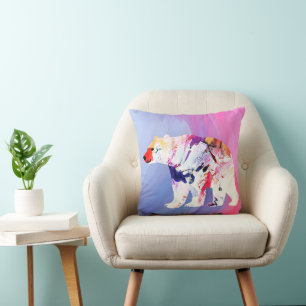 Pastel-Arktisforscher in Aquarell       Kissen