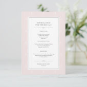Pastel Art Deco Pink - Karte mit Hochzeitsinformat (Stehend Vorderseite)