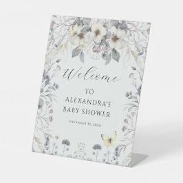 Pastel Art Nouveau Blume Butterfly Baby Girl Sockelschild