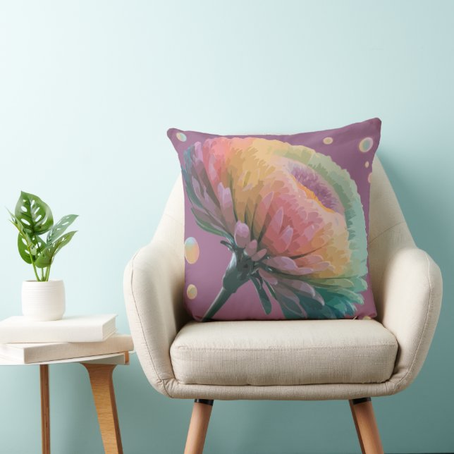 Pastel Aster Bloom 3D Throw Kissen (Stuhl )