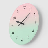 Pastel Ästhetik Ombre Gradient Pink Minze Green  Große Wanduhr (Winkel)