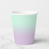Pastel ästhetische Minze und Lilac Gradient Ombre Pappbecher (Vorderseite)