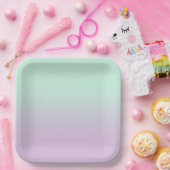 Pastel ästhetische Minze und Lilac Gradient Ombre Pappteller (Party)