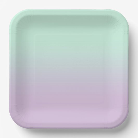 Pastel ästhetische Minze und Lilac Gradient Ombre Pappteller (Vorderseite)
