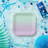 Pastel ästhetische Minze und Lilac Gradient Ombre Pappteller (Party)