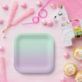 Pastel ästhetische Minze und Lilac Gradient Ombre Pappteller (Party)