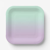 Pastel ästhetische Minze und Lilac Gradient Ombre Pappteller (Vorderseite)