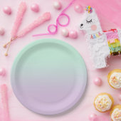 Pastel ästhetische Minze und Lilac Gradient Ombre Pappteller (Party)