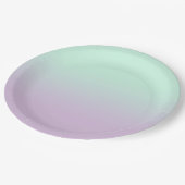 Pastel ästhetische Minze und Lilac Gradient Ombre Pappteller (Schrägansicht)