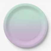 Pastel ästhetische Minze und Lilac Gradient Ombre Pappteller (Vorderseite)