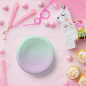 Pastel ästhetische Minze und Lilac Gradient Ombre Pappteller (Party)