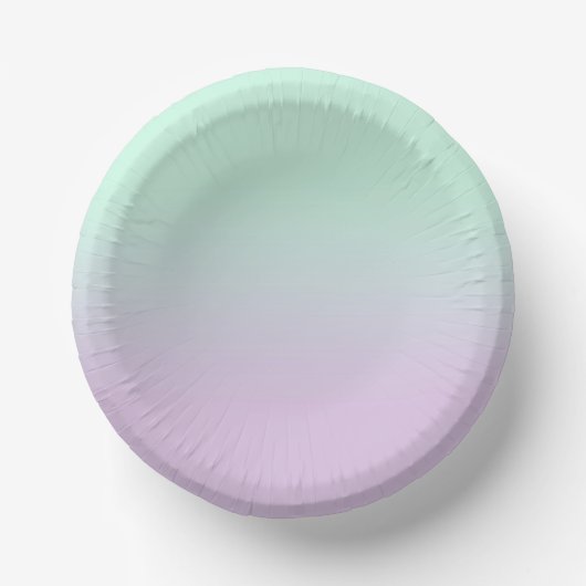 Pastel ästhetische Minze und Lilac Gradient Ombre Pappteller (Vorderseite)