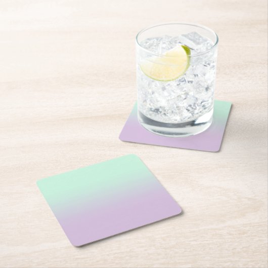 Pastel ästhetische Minze und Lilac Gradient Ombre Rechteckiger Pappuntersetzer (Vor Ort)
