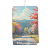 Pastel Autumn Country Road Watercolor Autolufterfrischer (Rückseite)