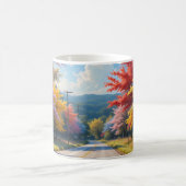 Pastel Autumn Country Road Watercolor Kaffeetasse (Mittel)