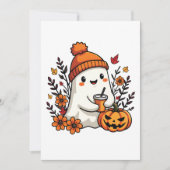 Pastel Autumn Kawaii Ghost Fall Pumpkin Gewürz Einladung (Vorderseite)