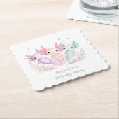 Pastel-Axolotl-Geburtstagsfeier Untersetzer (angewinkelt)