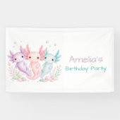 Pastel-Axolotl-Geburtstagsfeier Willkommen Banner (Horizontal)