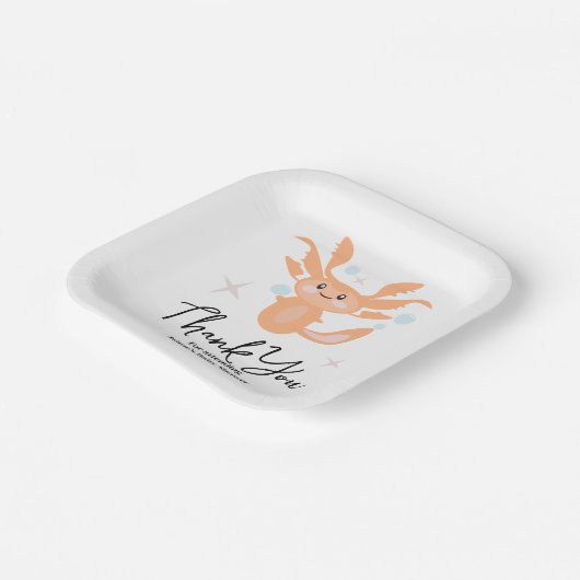 Pastel Axolotl Ocean Creature Babydusche Pappteller (Gewinkelt)