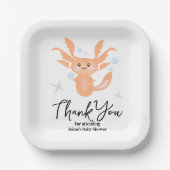 Pastel Axolotl Ocean Creature Babydusche Pappteller (Vorderseite)