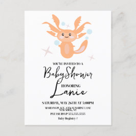 Pastel Axolotl Ocean Creature Babydusche Postkarte