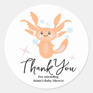 Pastel Axolotl Ozean Kreatur Baby Shower  Runder Aufkleber