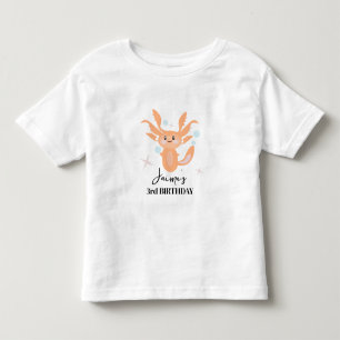 Pastel Axolotl Ozean Kreatur Geburtstagsname Kleinkind T-shirt
