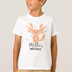 Pastel Axolotl Ozean Kreatur Geburtstagsname T-Shirt