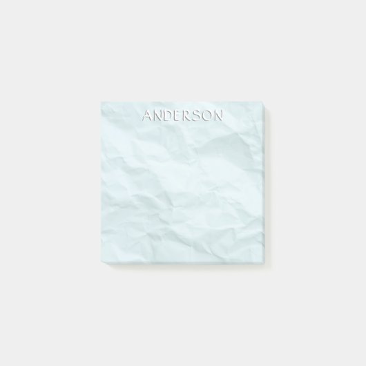 Pastel-Baby-Blau zerknitterte zerrissene individue Post-it Klebezettel (Vorderseite)