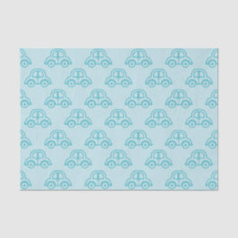 PASTEL BABY BLUE CARS SEIDENPAPIER